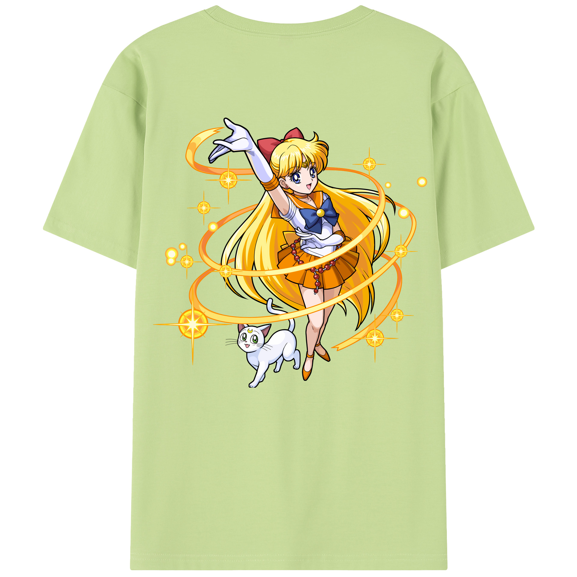 （画像用） 美少女戦士セーラームーン 愛野 美奈子 あいの みなこ Sailor Moon Aino Minako 綿100％半袖Tシャツ（背面プリント）